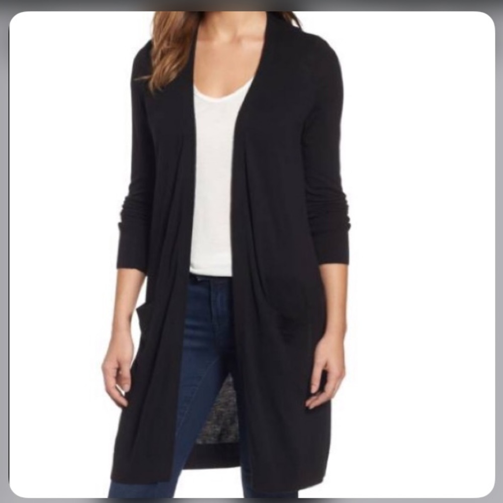 Halogen // Black Duster Cardigan